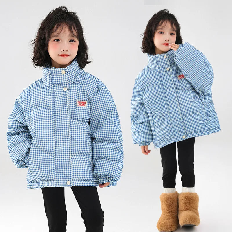 Kinder Verdicken Mantel Mädchen Warme Parka Winter Baumwolle Gefütterte Jacken Herbst Kinder Lange-sleeve Oberbekleidung Teen Zipper Tops 5-14Y
