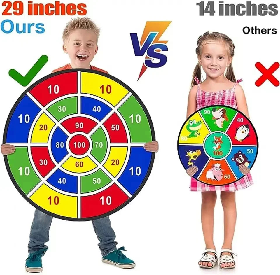 Kinder mit klebrigem Ball, 74 cm großes Dartbrett, interaktives Familienspiel, pädagogische Arithmetik, Indoor-/Outdoor-Sportspielzeug, Geschenk