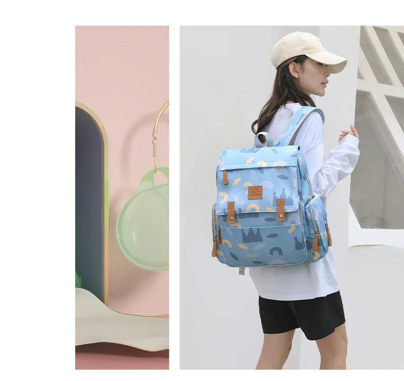 Mama Tasche Nylon gedruckt Mode multifunktion ale Mutter und Baby Taschen gehen Baby Reisen große Kapazität Mutter Tasche Wickelt aschen bebe