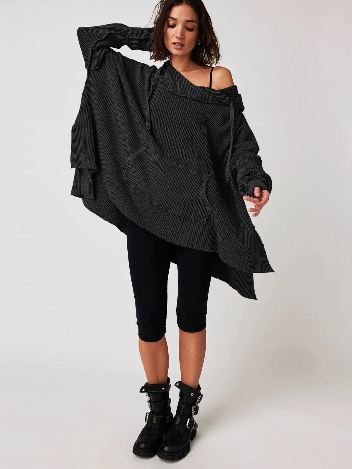 Extra große lose einfarbige Tasche modische vielseitige Pullover Pullover Herbst Mode neue Abbigliamento Donna Pull Hiver Femme