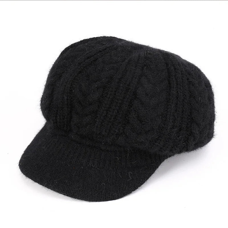 Oma Herbst und Winter gestrickte Wollmütze Entenzunge warme Beckenmütze mittleren Alters und ältere Mutter mit Samt ältere Mütze