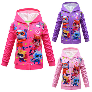 SuperKitties Kleidung Kinder Herbst Winter Jacke Baby Mädchen Mit Kapuze Mäntel Teen Jungen Zipper Oberbekleidung Kinder Casual Sport Jacken