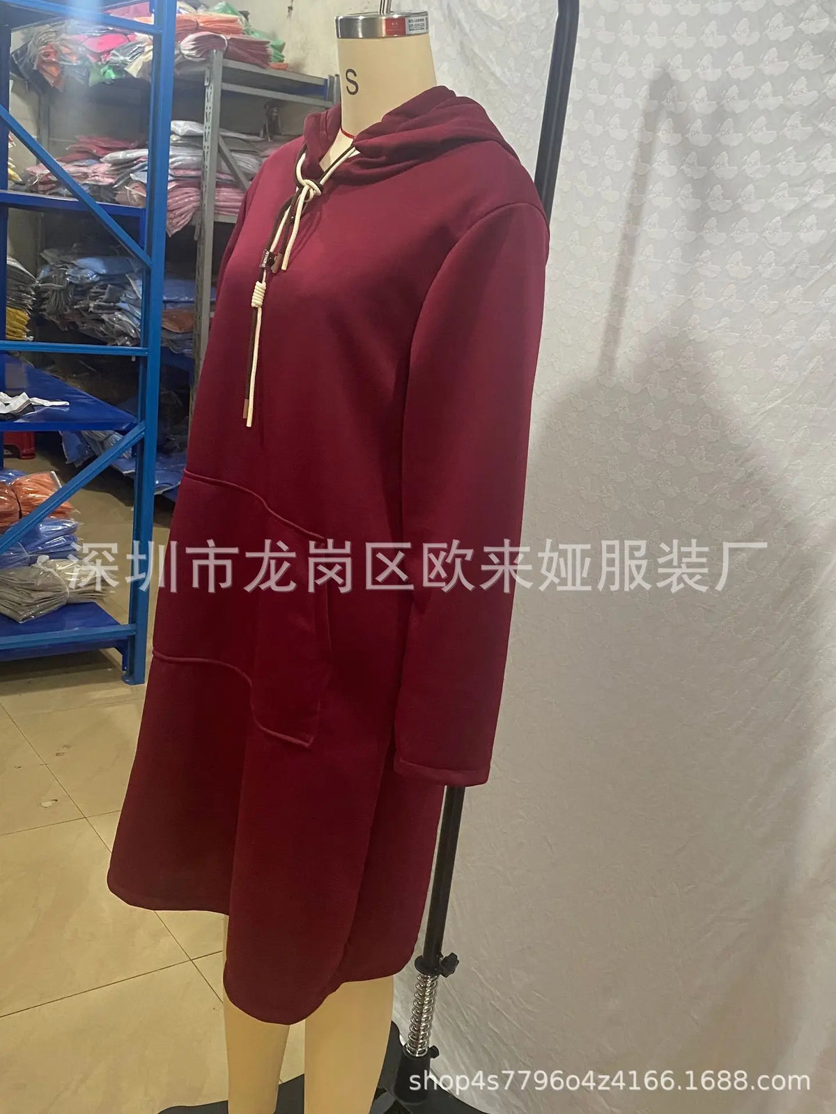 Kleider Damen Herbst Herbst Winter Mit Kapuze Sweatshirt Kleid Frauen Neue Tasche Büro Pendeln Alle-spiel Einfarbig Gestrickte Kleid