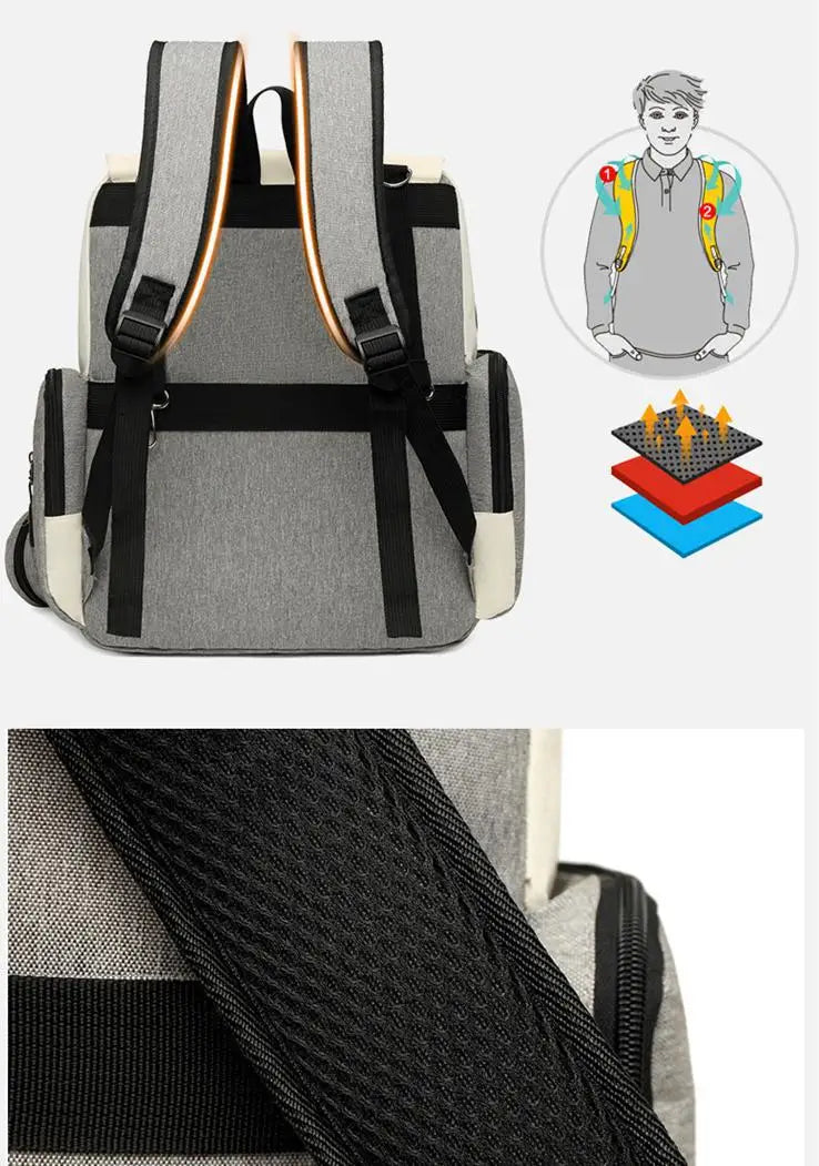 Multifunktionale Mumientasche, große Kapazität, neue Mutter- und Babytasche, tragbarer Anhänger-Rucksack für Mutter zum Ausgehen für Frauen