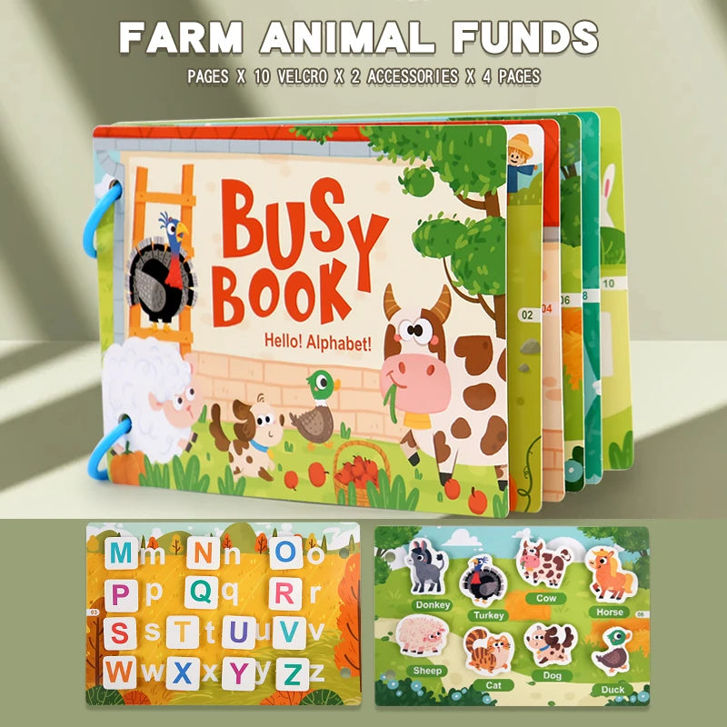 Neue Montessori-Szenenaufkleber für Kinder, DIY-Hand-on-Puzzle, wiederverwendbare Bücher, Cartoon-Lernkognitionsspielzeug für Kinder, Geschenk
