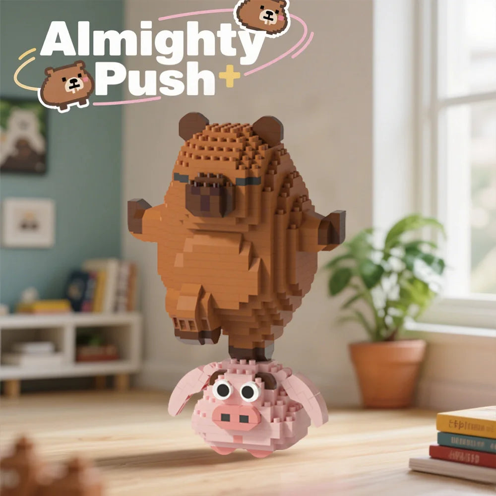 „Capybara Bausteine Set – Süßes Wasser-Meerschweinchen-DIY-Modell |   Lustiges STEM-Spielzeug für Kinder und Erwachsene