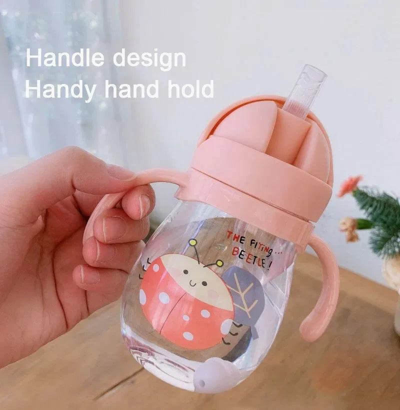 Baby Water Cup Straw Cute Anti-Choke Kindergarten Kids Water Cup with Gravity Ball Duckbill Cup Infant Drinking Cup