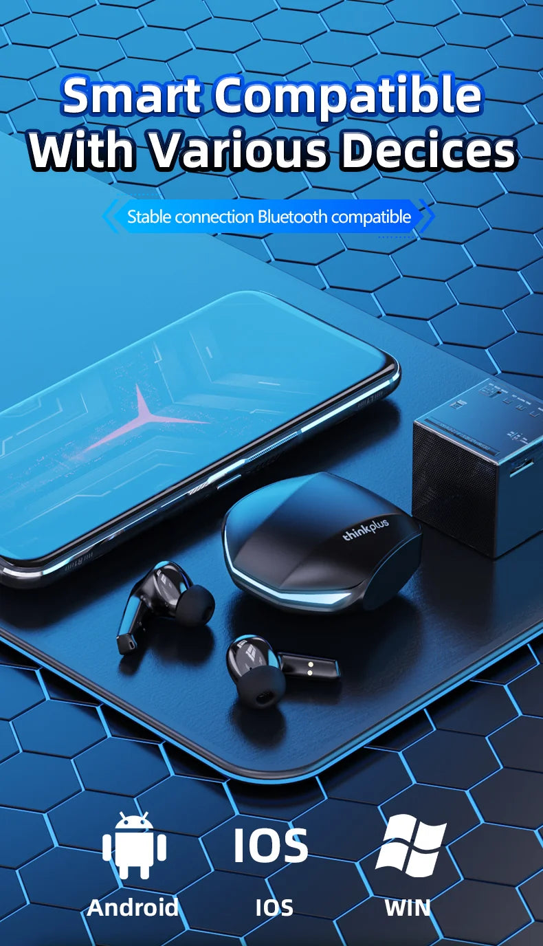 Lenovo GM2 Pro TWS Wireless HIFI Stereo Headset Kopfhörer mit geringer Latenz Gaming Musik Dual Mode Ohrhörer Musik Sport Headset