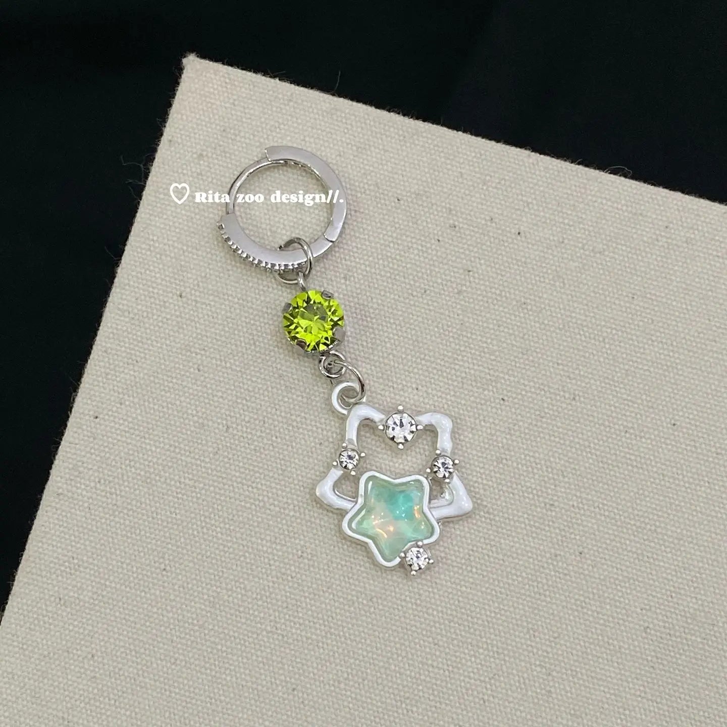 Französischer Süßer Stern-Handyanhänger Y2K Ästhetischer Kristallherz-Anhänger Kawaii Taschenanhänger Trendiger Schmuck Geschenk für Mädchen