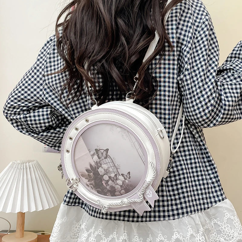 2025 neue süße Y2k ästhetische Umhängetaschen Frauen Kawaii Mode lässig Rucksäcke trendige transparente Reise Umhängetasche Ita Taschen