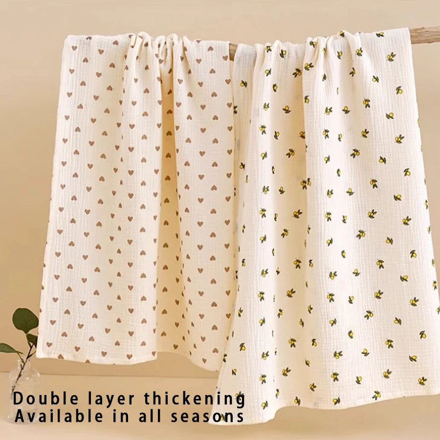 1 Stück doppellagige Wickeldecke für Babys, weich und atmungsaktiv, mit niedlichen Mustern, multifunktionale Wickeldecke für Neugeborene, Babydecke, Baby-Wickelunterlage, geeignet für alle Jahreszeiten