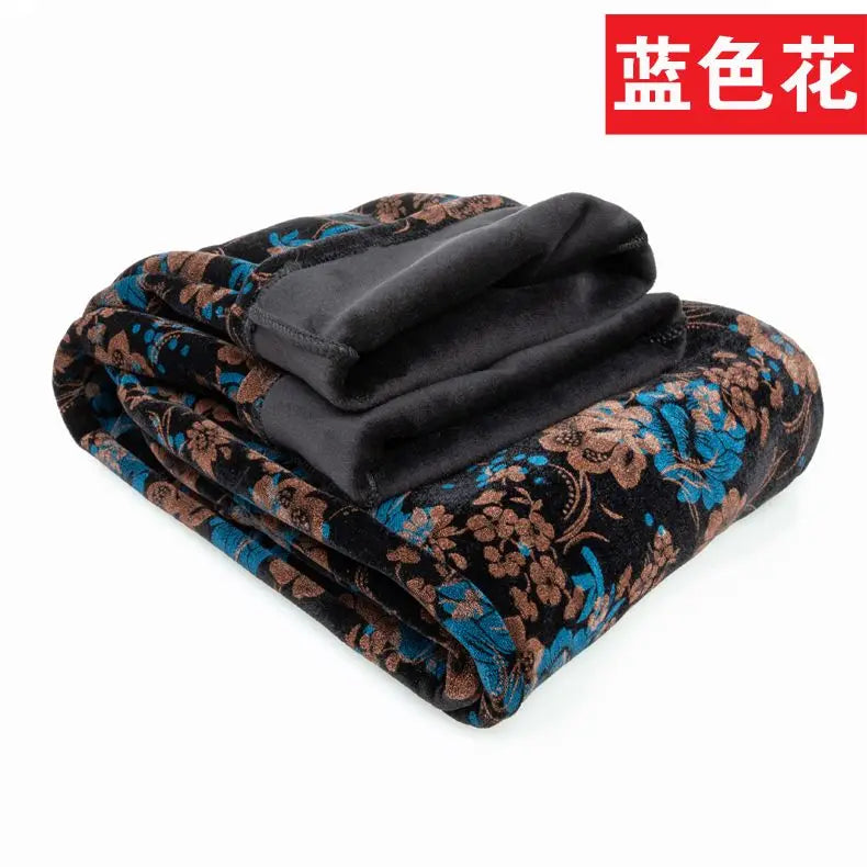 Herbst-Winter-Samthose mit Blumenmuster für Ältere Frauen, Lose Warme Verdickte Freizeithose für Oma und Mutter
