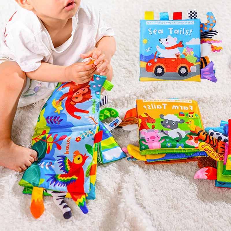 Baby-Stoffbuch, Spielzeug, Schwarz, Weiß, Aktivität, sensorische Bücher, Babys, Kinder, frühe Entwicklung, Montessori-Spielzeug, 0–12 Monate, Kleinkind-Geschenke