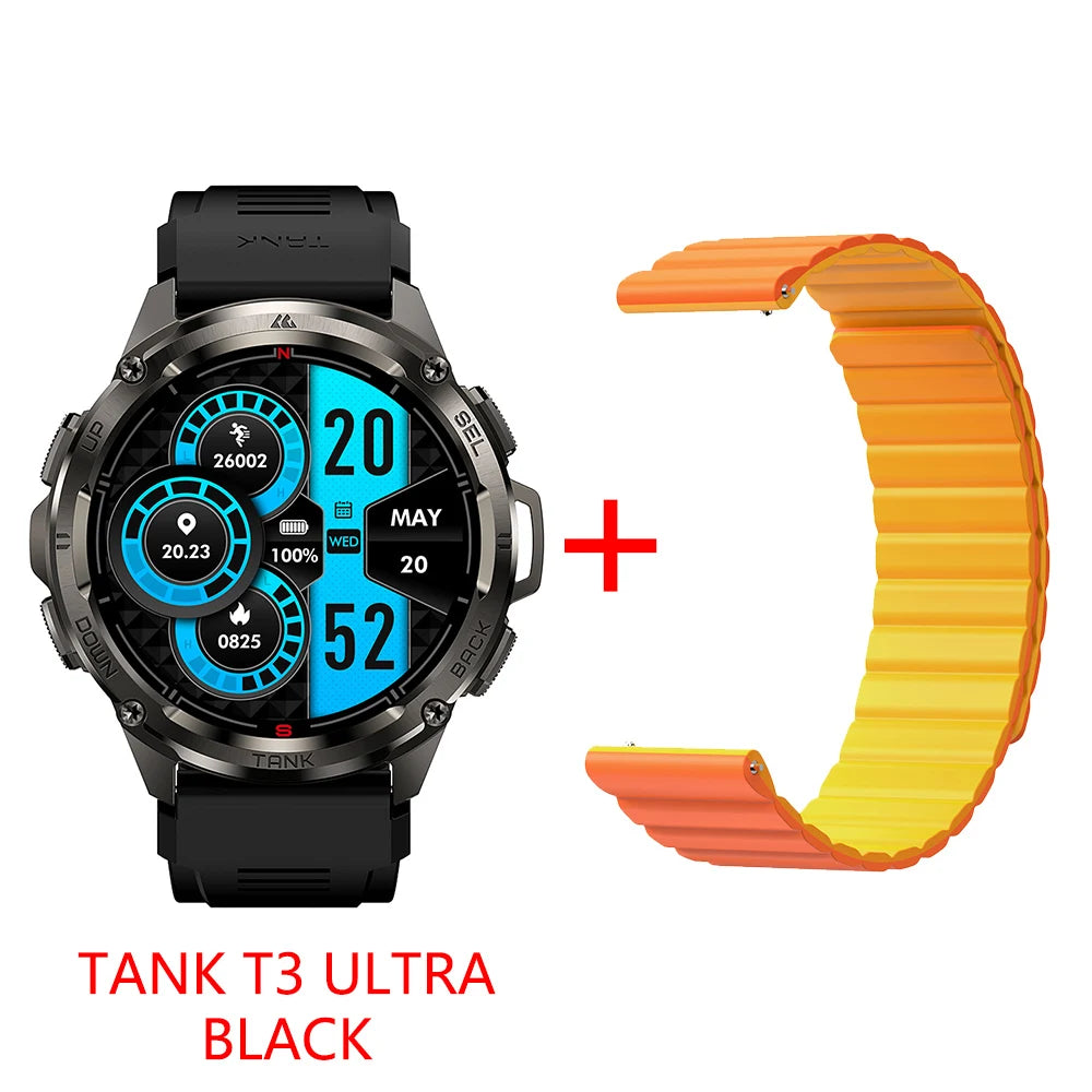 2025 KOSPET TANK T3 Ultra GPS Smart Uhr Für Männer Smartwatch Frauen 470 mAh Batterie Digitale Fitness AMOLED AOD Bluetooth uhren