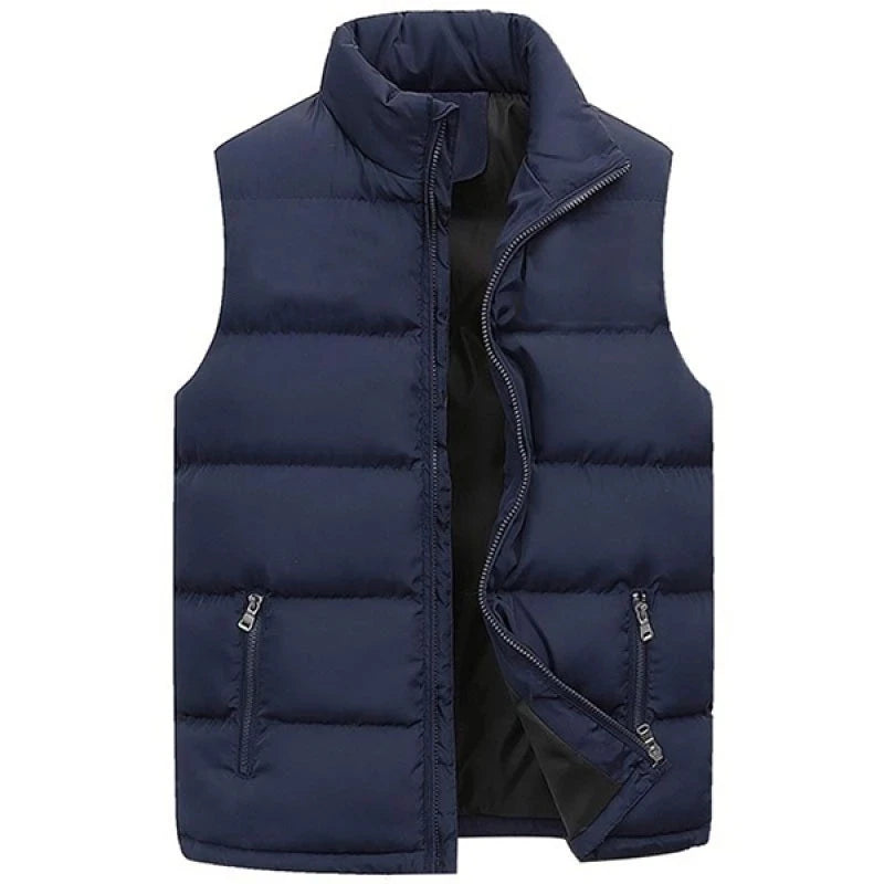 Herren Weste Jacke Warm Ärmel Jacken Winter Wasserdicht Zipper Mantel Herbst Stehkragen Casual Weste Marke Kleidung