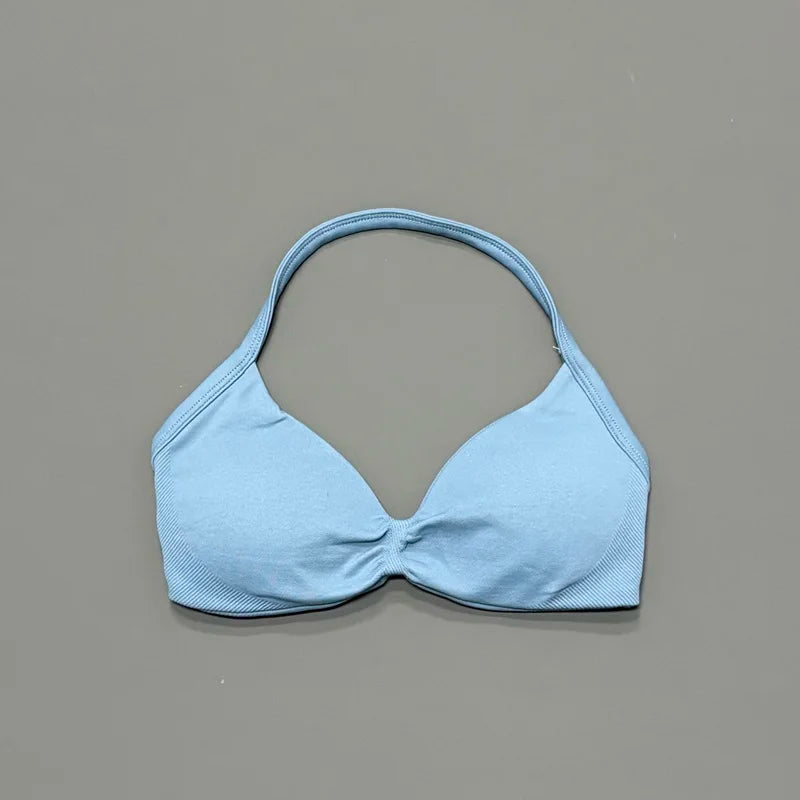 Sport-BH mit Trägern, Yoga-Unterwäsche, Damen-Gymnastik-Top, Lauftraining, rückenfreier BH, hohe Unterstützung, aktive Kleidung, Fitness, Workout, Neckholder