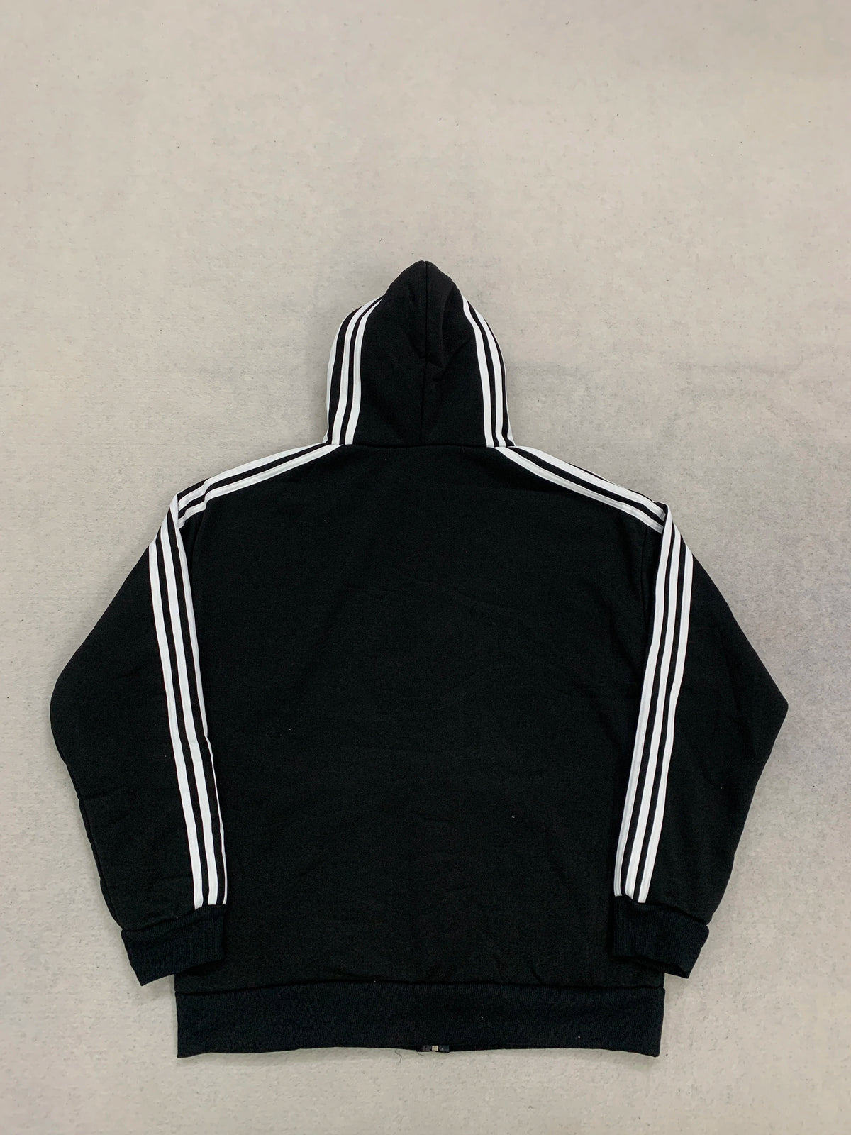 Kurze Kapuzenjacke mit Reißverschluss für Junge Männer, Oversized mit Fallenden Schultern, Gestreiften Ärmeln, Ösen-Taschen, Vintage-Schriftzug, Dunkler Street-Style für Teenager