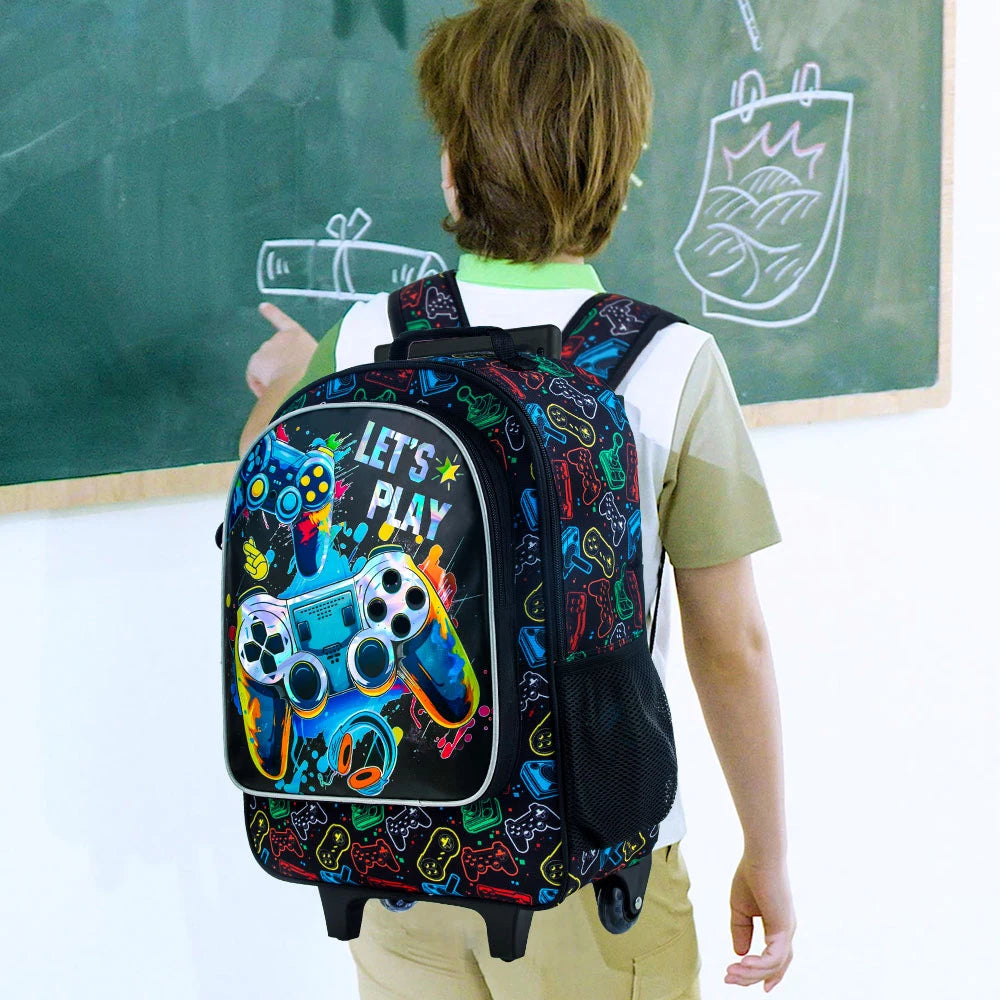 Boys Rolling Backpack Set