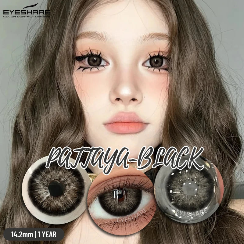 EYESHARE Beliebte farbige Kontaktlinse für Augen, schwarze Linse, Augenmode, braune Schönheit, farbige Schüler, graues Kontakt-blaues Augen-Make-up