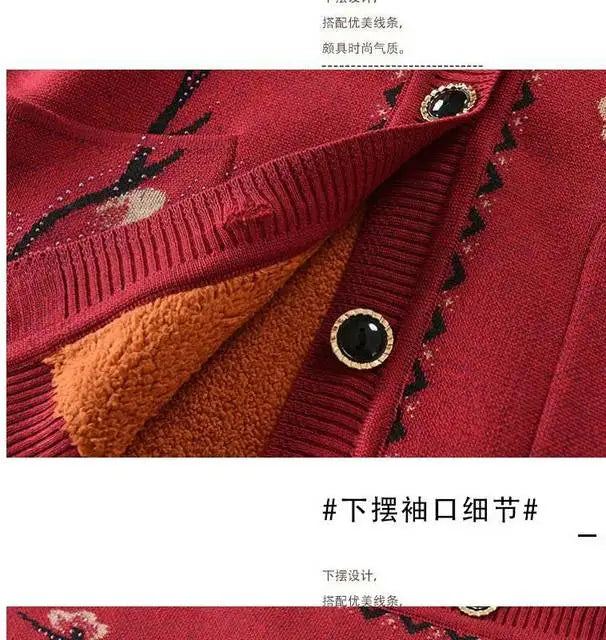 Oma Strickjacke Mittleren Alters und Ältere Frauen Pullover Mantel Frühling Herbst Warme Lange Ärmel Stricken Tops Mutter Geladen