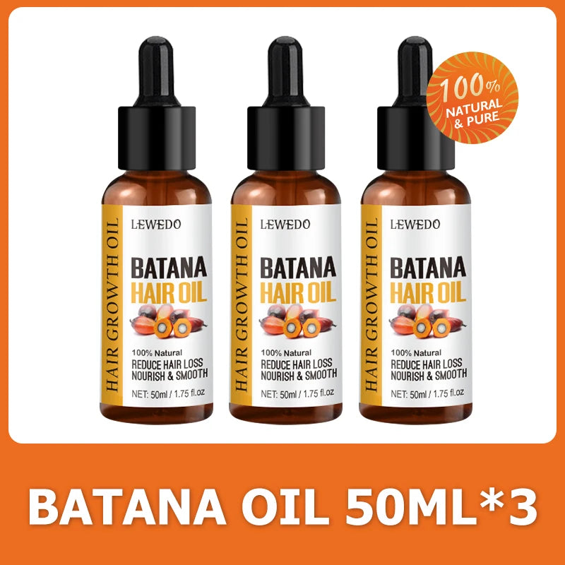Lewedo Naturals Batana-Öl, schnelles Haarwachstum für Männer und Frauen, reines Batana-Öl, nährt glänzendes Haar, gesunde Haarpflege, Anti-Haarausfall