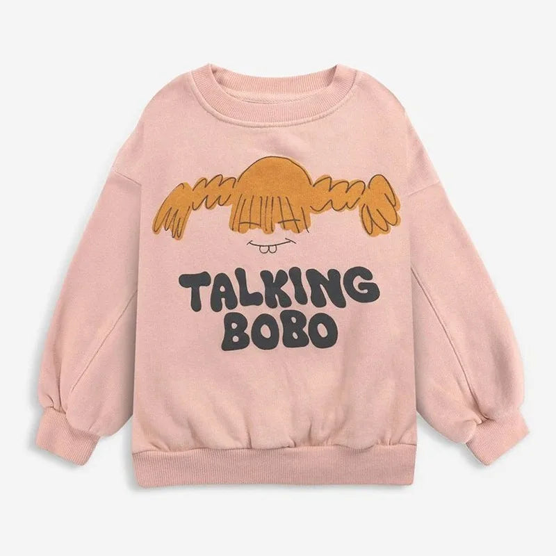 Koreanische INS 2024 kinder Herbst Winter Lange Hülse O-ansatz Sweatshirt Nette Tops für Mädchen Und Jungen Baby Pullover Kinder Kleidung
