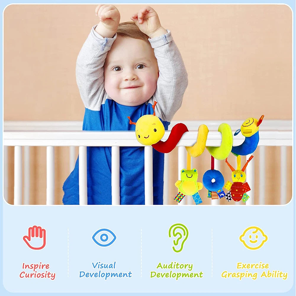 Niedliche Aktivität musikalische Spirale Krippe Kinderwagen Autos itz Reise hängen Spielzeug Baby Jungen Mädchen Rasseln Spielzeug