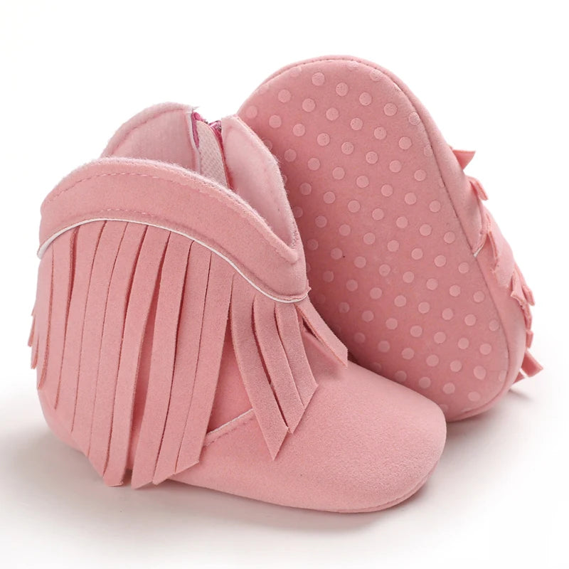 Winterstiefel für Babys, Jungen und Mädchen, 0–12 Monate, Western-Denim, Lauflernschuhe, warm, lässig, modisch