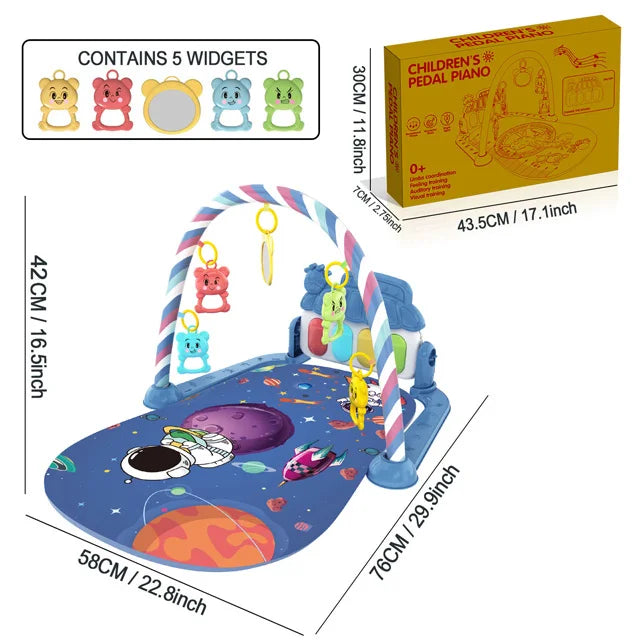 Baby Music Activity Gym Carpet Play Mat Newborn Rug Pedal Piano Keyboard Infant Fitness Rack Playmat Crawling Game Pad Toy Gift