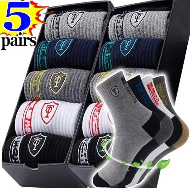 10pairs Atmungsaktive Baumwolle Sport Strümpfe Männer Bambus Faser Herbst und Winter Männer Socken Schweiß Absorption Deodorant Business Sox