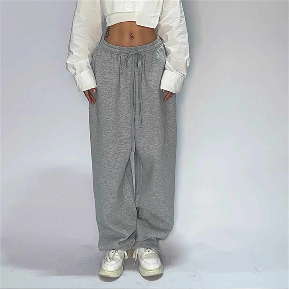 Frauen Harajuku Breite Bein Jogginghose 2025, Frühling Herbst Solide Mode Sport Hose Weibliche Casual Oversize Kleidung Dame Baggy Hosen