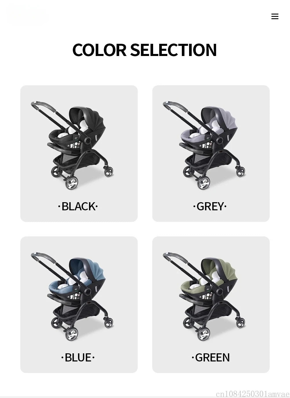 4-in-1 Kinderwagen, Luxuriöser Tragbarer Leichter Babywagen mit ISOFIX-Basis und Kindersitz für Neugeborene
