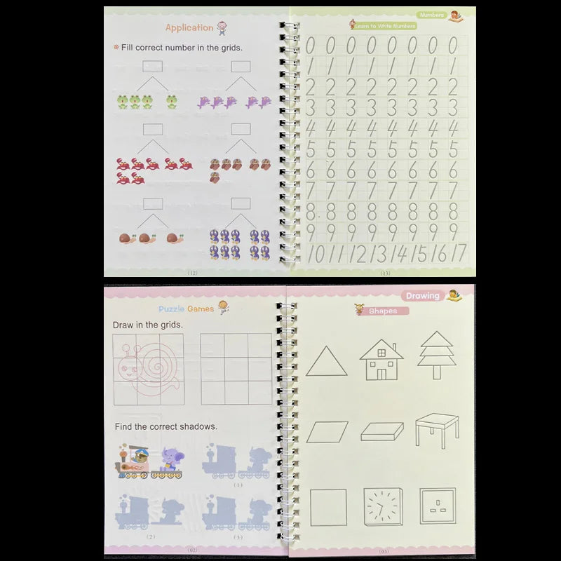 Sank Magic Practice Copybook Stift Vorschulkinder Kalligraphie Englische Version Kostenloses Abwischen Kinder Wiederverwendbares Schreibbuch