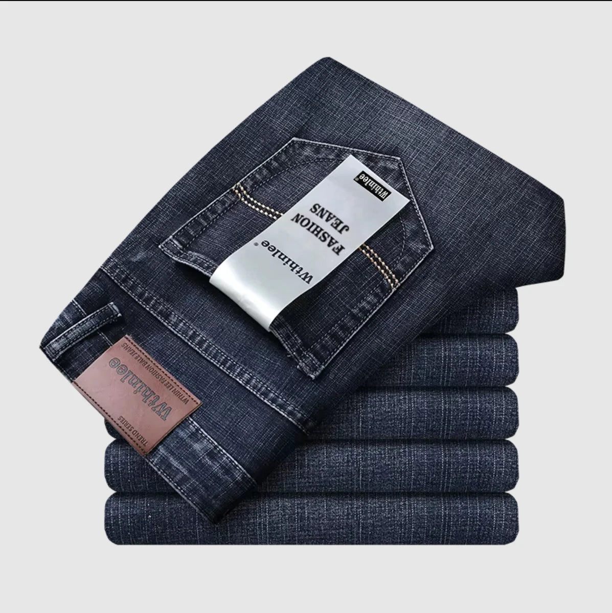 2026 Neue Business-Herrenjeans Lässige Gerade Stretch-Jeans Modische Klassische Blaue Schwarze Arbeits-Denim-Hose Herrenbekleidung
