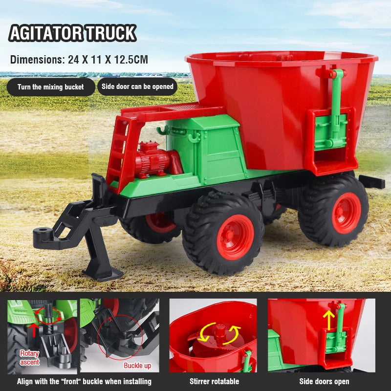 1/24 2,4G RC Bauer Auto Spielzeug Set für Kinder Fernbedienung Traktor Anhänger mit Lichtern Elektrische Bauernhof Fahrzeug Lkw kinder Geschenke