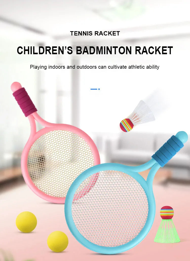 Schläger Tennis für Kinder Outdoor-Sport Badmintonschläger Kindergarten Spielzeugset für 3-12 Jahre alte Badminton-Sets