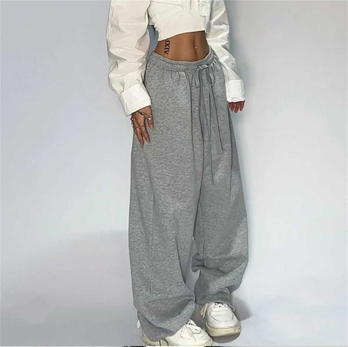 Frauen Harajuku Breite Bein Jogginghose 2025, Frühling Herbst Solide Mode Sport Hose Weibliche Casual Oversize Kleidung Dame Baggy Hosen