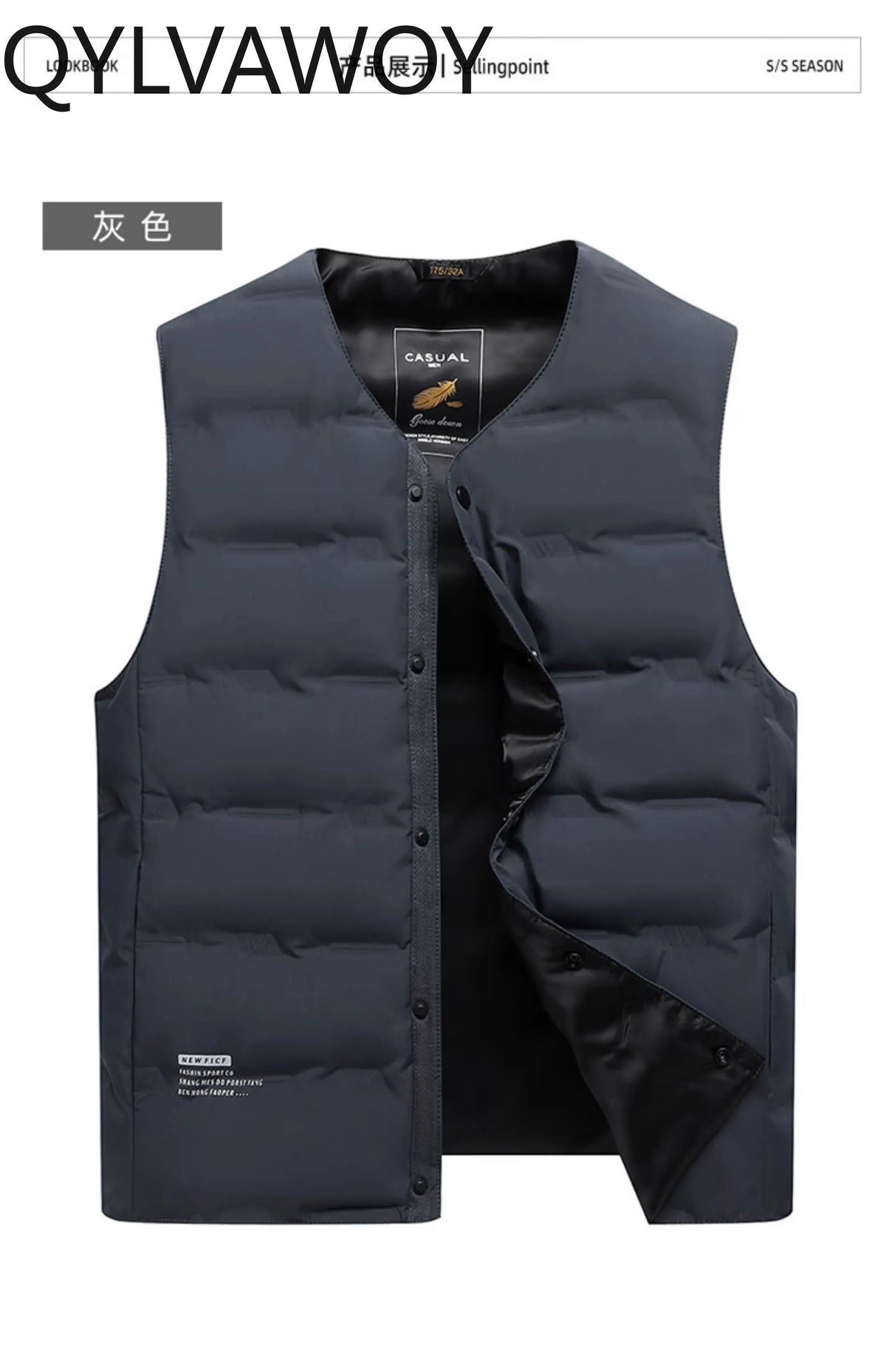 QYLVAWOY Herren Mittleren Alters Ältere Papas Herbst Winter Daunenweste Opa Gilet Dünner Stil Ärmellose Jacke LJ2105