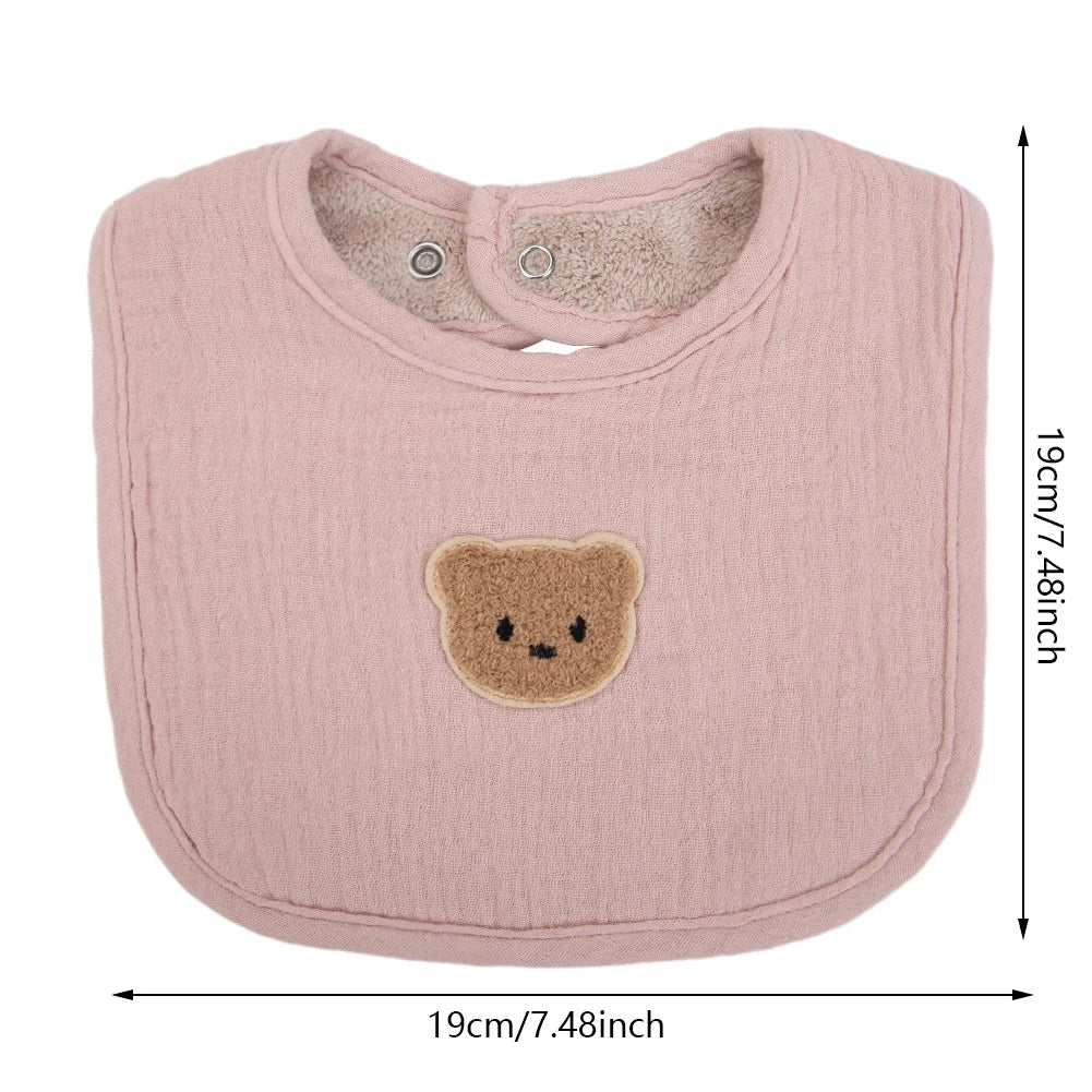 Nette Bär Musselin Baumwolle Baby Lätzchen Speichel Handtuch U-Absorbierende Taschen Koreanische Kinder Kinder Jungen Mädchen Bandanas Fütterung Rülpsen kleidung