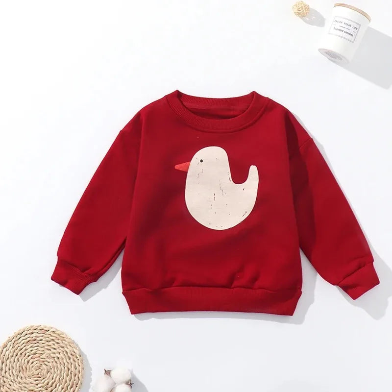 Koreanische INS 2024 kinder Herbst Winter Lange Hülse O-ansatz Sweatshirt Nette Tops für Mädchen Und Jungen Baby Pullover Kinder Kleidung