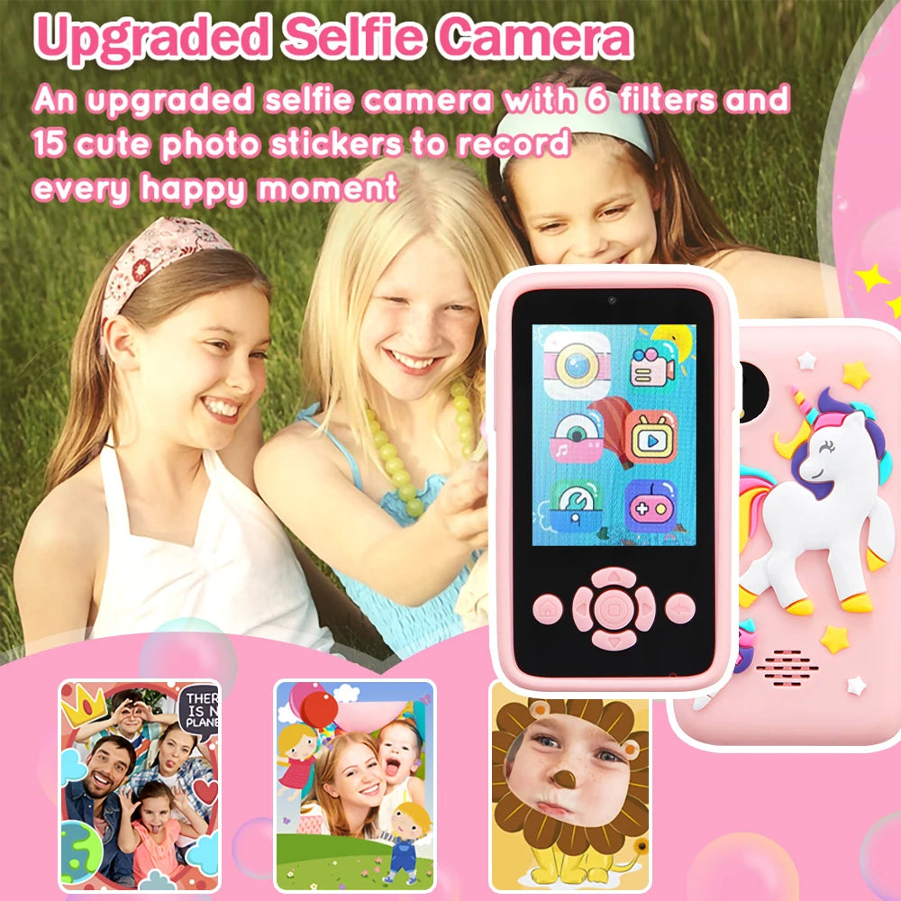 Kinder Telefon Kamera Spielzeug MP3 Musik Player Puzzle Spiele Kleinkind Lernen Spielzeug für Mädchen Jungen Alter 3-10 Geburtstag geschenke Mit 32G