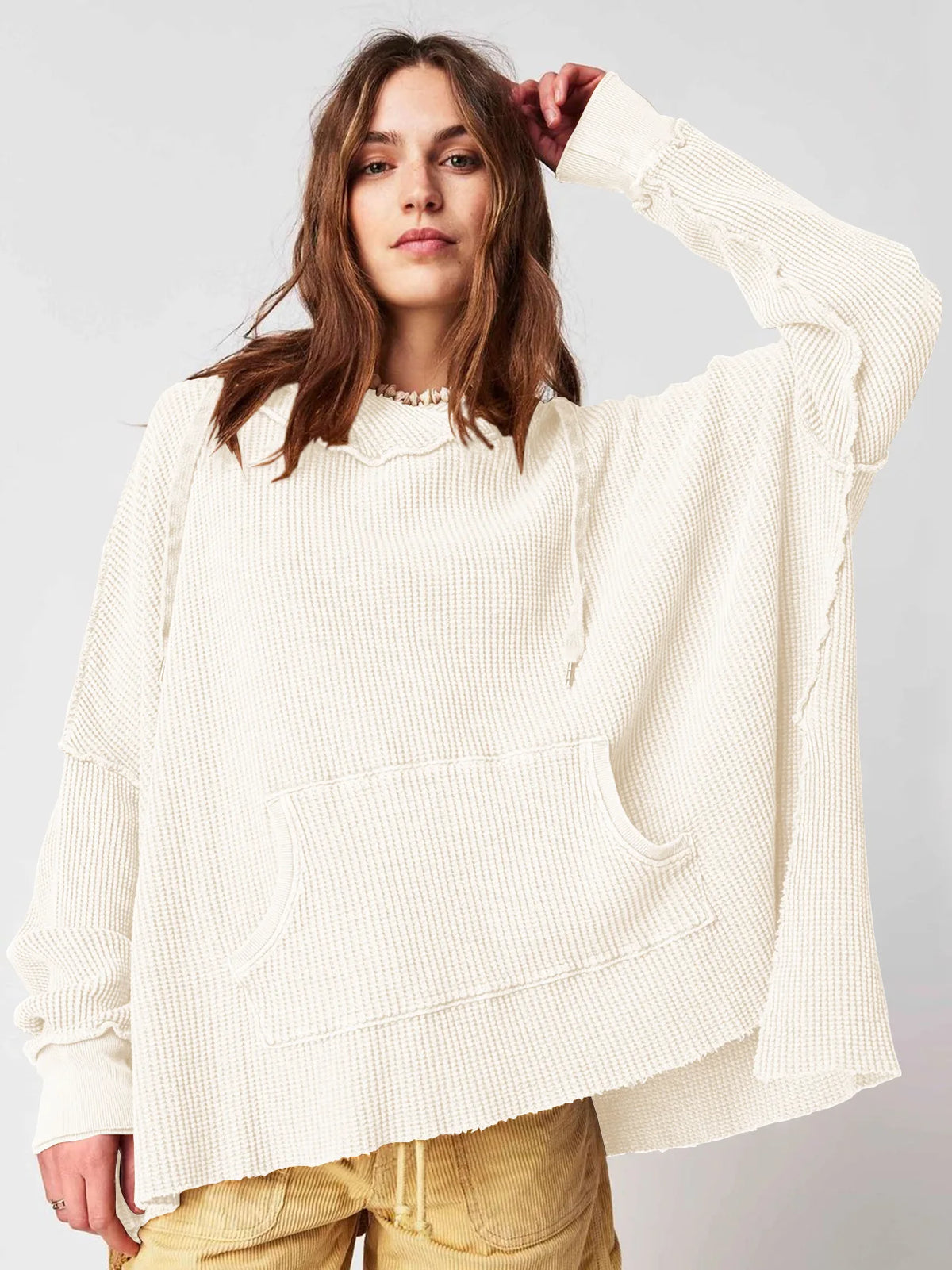 Extra große lose einfarbige Tasche modische vielseitige Pullover Pullover Herbst Mode neue Abbigliamento Donna Pull Hiver Femme