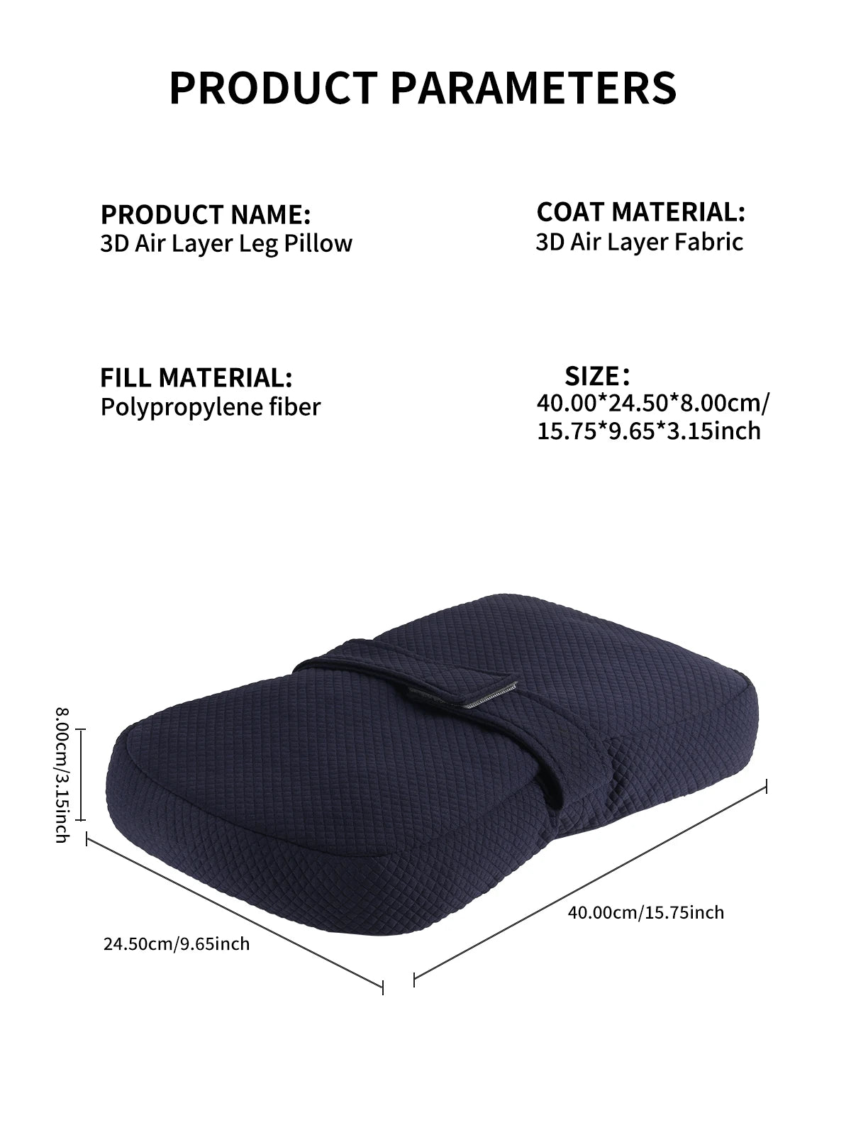 1-Piece Knee Pillow, Ergonomic Side Pillow for Side Sleepers, Back, Legs, Hips, Joints, Pregnancy, Sciatica, Neuralgia, Relief