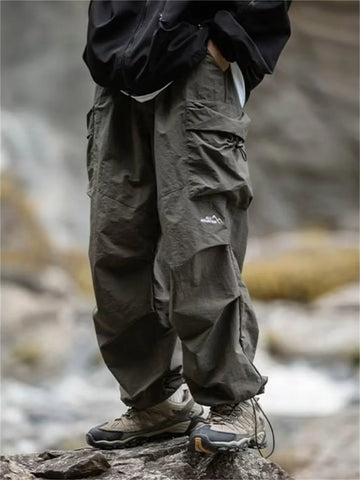 Herren Frühling und Herbst neue wasserdichte Hip Hop Bergsteiger hose lässige Harajuku Arbeits hose schwarze Cargo Outwear Hose