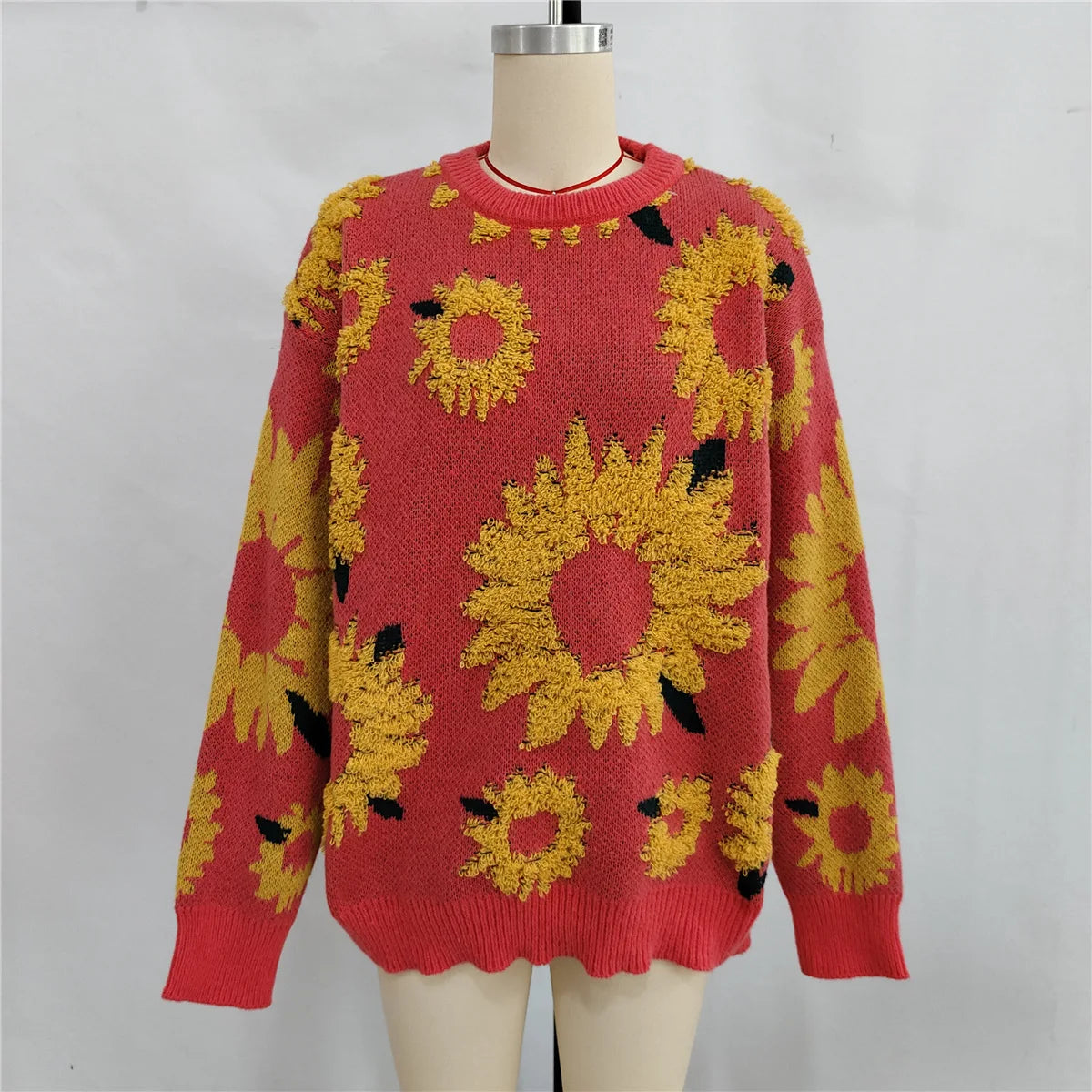 Damen Herbst Pullover Damen Mode Rundhalspullover mit Blumendruck, vielseitig einsetzbar für Herbst und Winter Herbst Pullover Damen