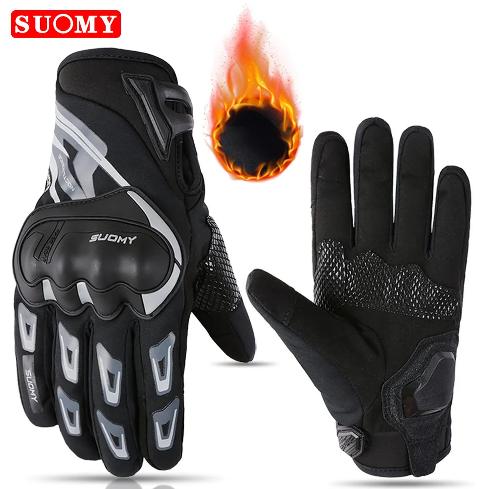 SUOMY Winter Warme Damen Rosa Motorradhandschuhe 100% Wasserdicht Lady Teens Mädchen Lila Motocross Motorrad Racing Reithandschuhe