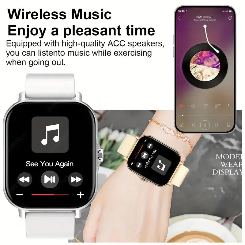 KESHUYOU 2025, neue Smartwatch, Bluetooth, sprechendes Blutsauerstoff-/Blutdruckmessgerät, Smartwatch für Damen und Herren, Weihnachtsgeschenk