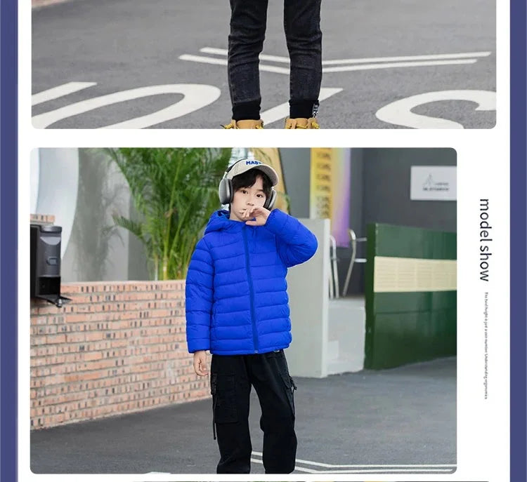 Herbst Winter Teen Jungen Mädchen wärmen Daunen jacke Kinder Baumwolle Oberbekleidung neue Mode Kapuze Reiß verschluss Mäntel 3-12 Jahre Kinder kleidung