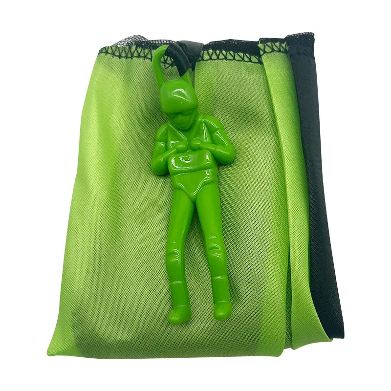1 Stück Handwurf-Fallschirm, Lustiges Outdoor-Spielzeug, Geschenkspielzeug, Fallschirmsport mit Mini-Soldatenfiguren