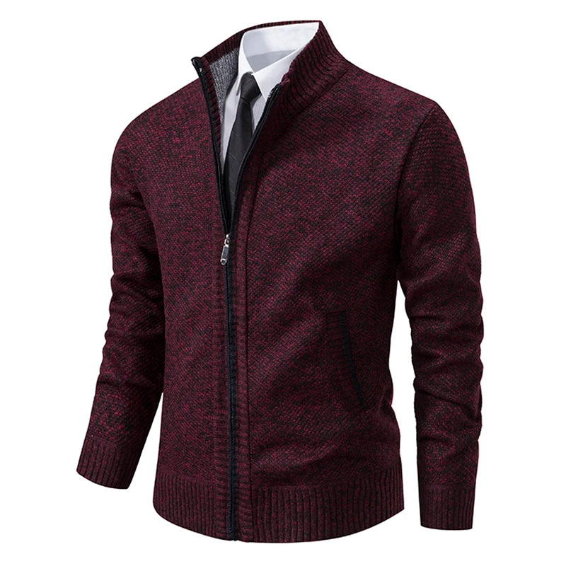 Herbst Und Winter New Jersey männer Casual Sport Mantel Einfarbig Stehkragen Wullover Greifen Fleece Warm Zipper Strickjacke